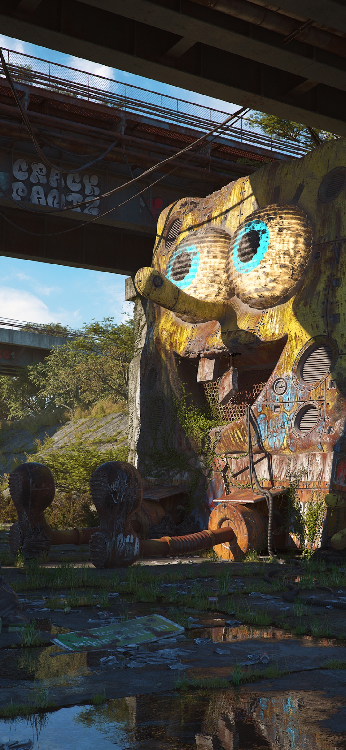 Art Triste de Bob L'éponge, Bob L'Éponge, Patrick L'Étoile, Squidward Tentacules, L'art Numérique. Wallpaper in 1125x2436 Resolution