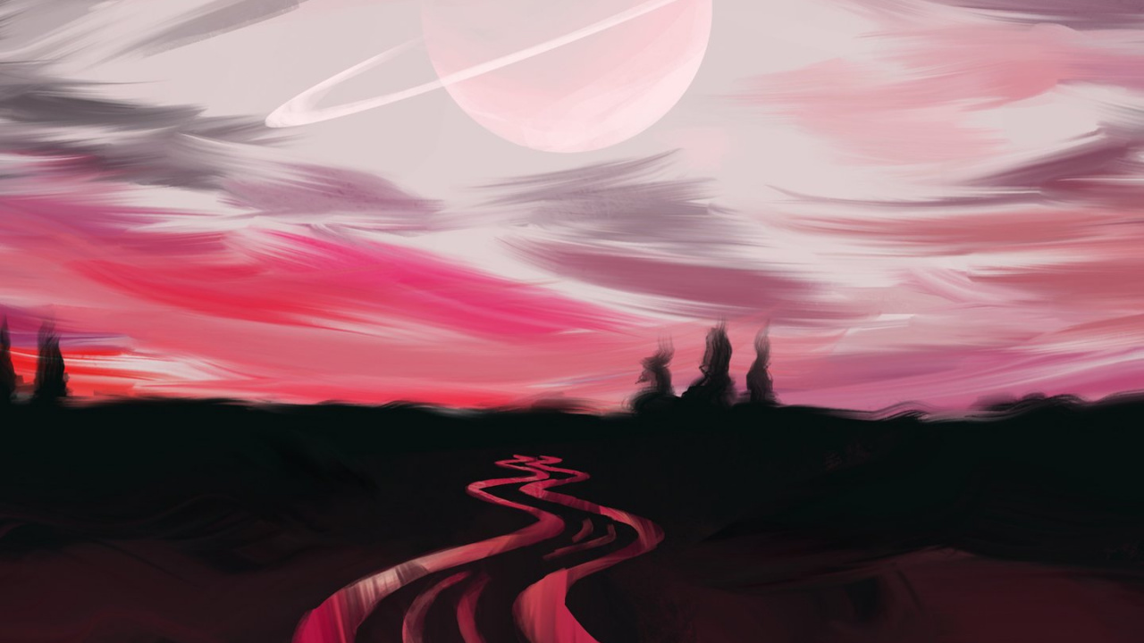 Paisaje Natural, Afterglow, Puesta, Rosa, Asfalto. Wallpaper in 1280x720 Resolution