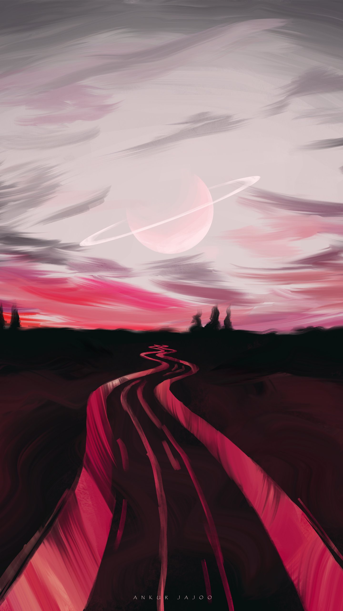 自然景观, 余辉, 日落, 粉红色, 沥青 壁纸 1440x2560 允许