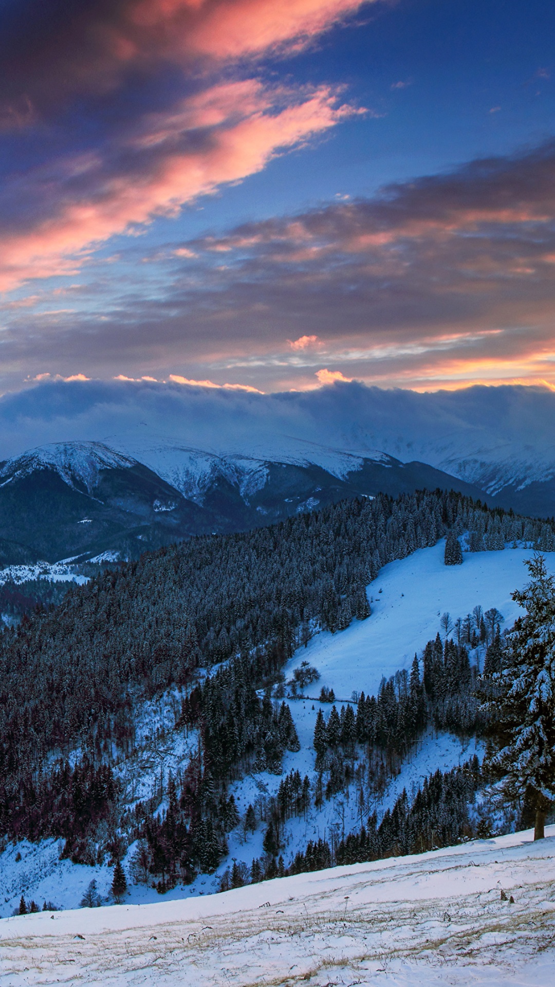 Snow Covered Mountain Under Cloudy Sky During Daytime. Wallpaper in 1080x1920 Resolution