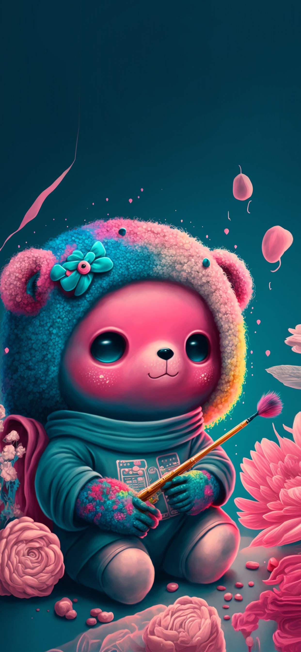 Arte, Agua, Rosa, Feliz, Rojo. Wallpaper in 1242x2688 Resolution