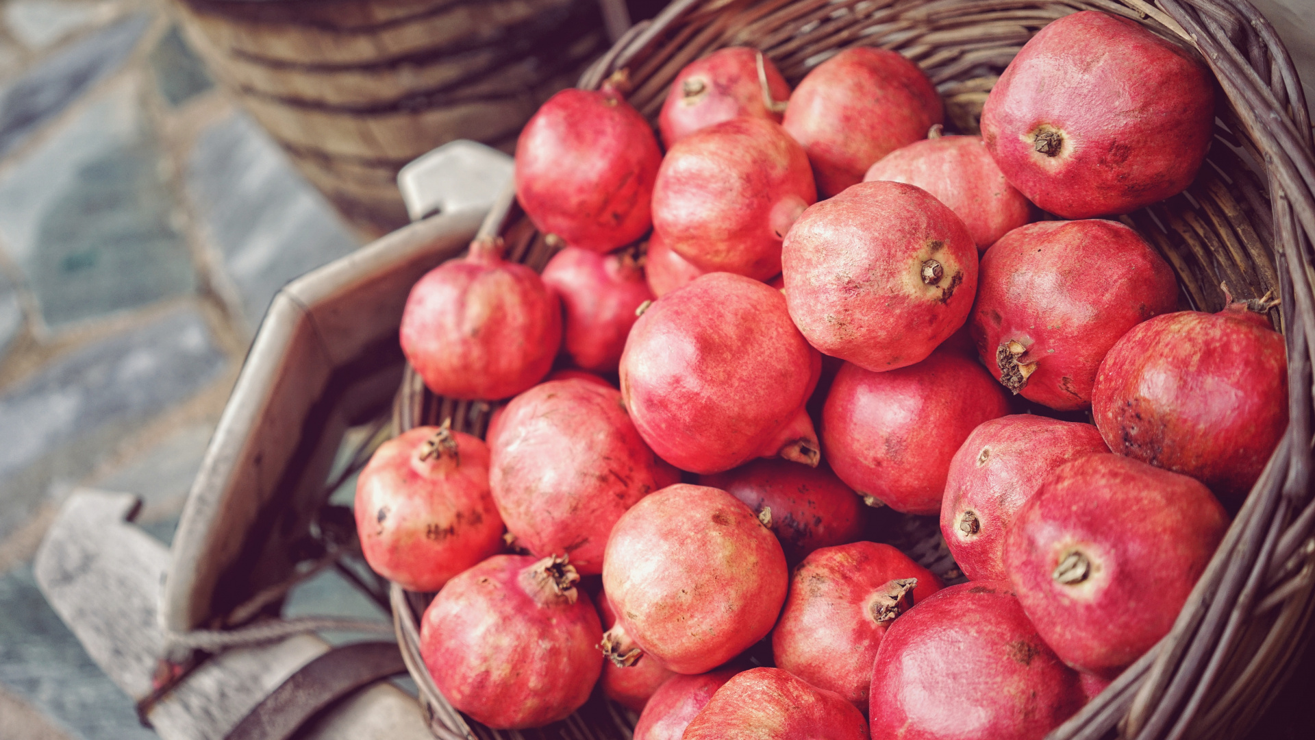 Red Apples on Brown Wooden Crate. Wallpaper in 1920x1080 Resolution