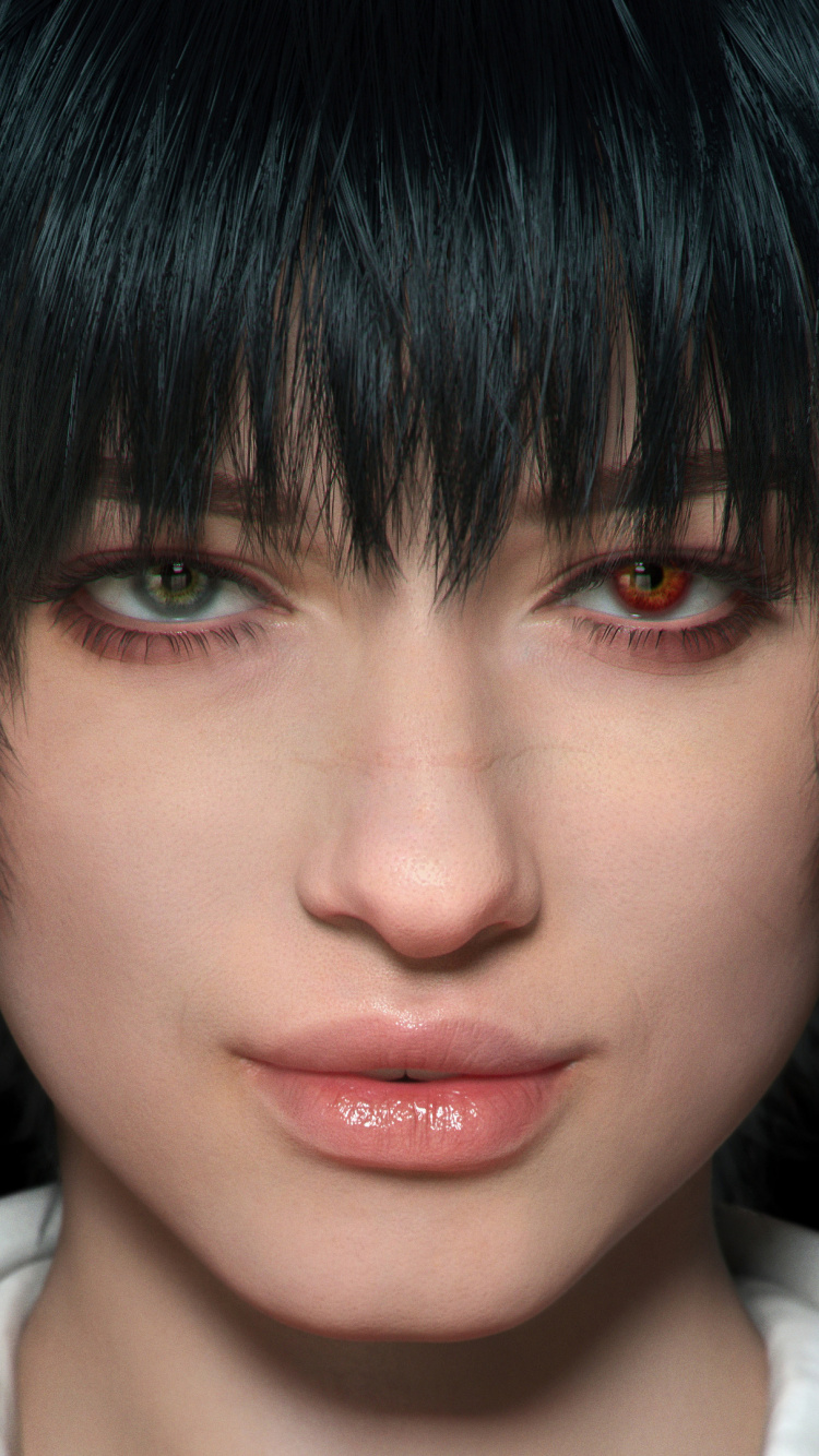 Game, Cheek, Devil May Cry 5, Hair, Lady. Wallpaper in 750x1334 Resolution
