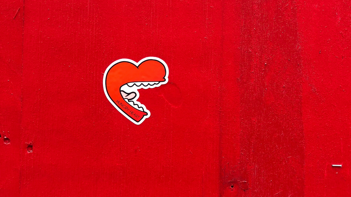 Heart, Red, Love, Text, Sticker. Wallpaper in 1366x768 Resolution