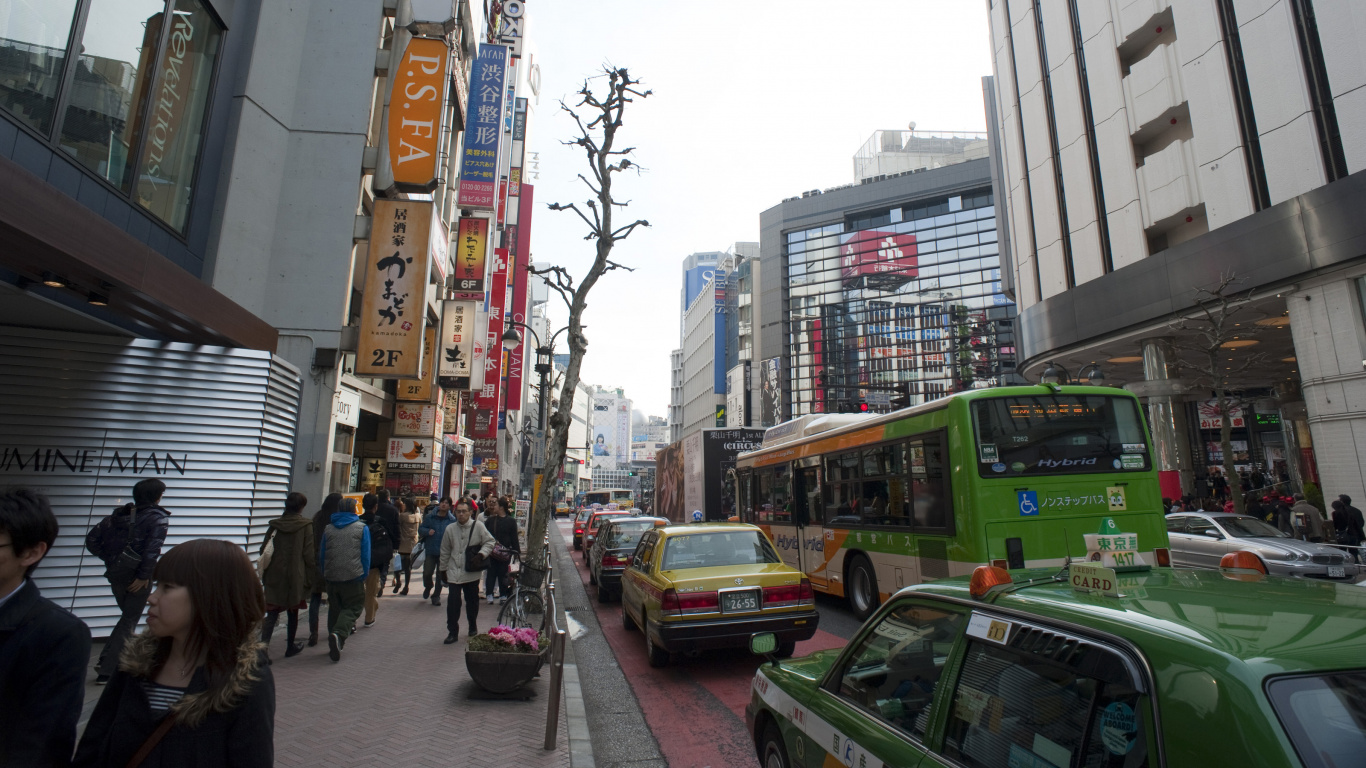 城市, 大都会, 街, 街区, 东京 壁纸 1366x768 允许