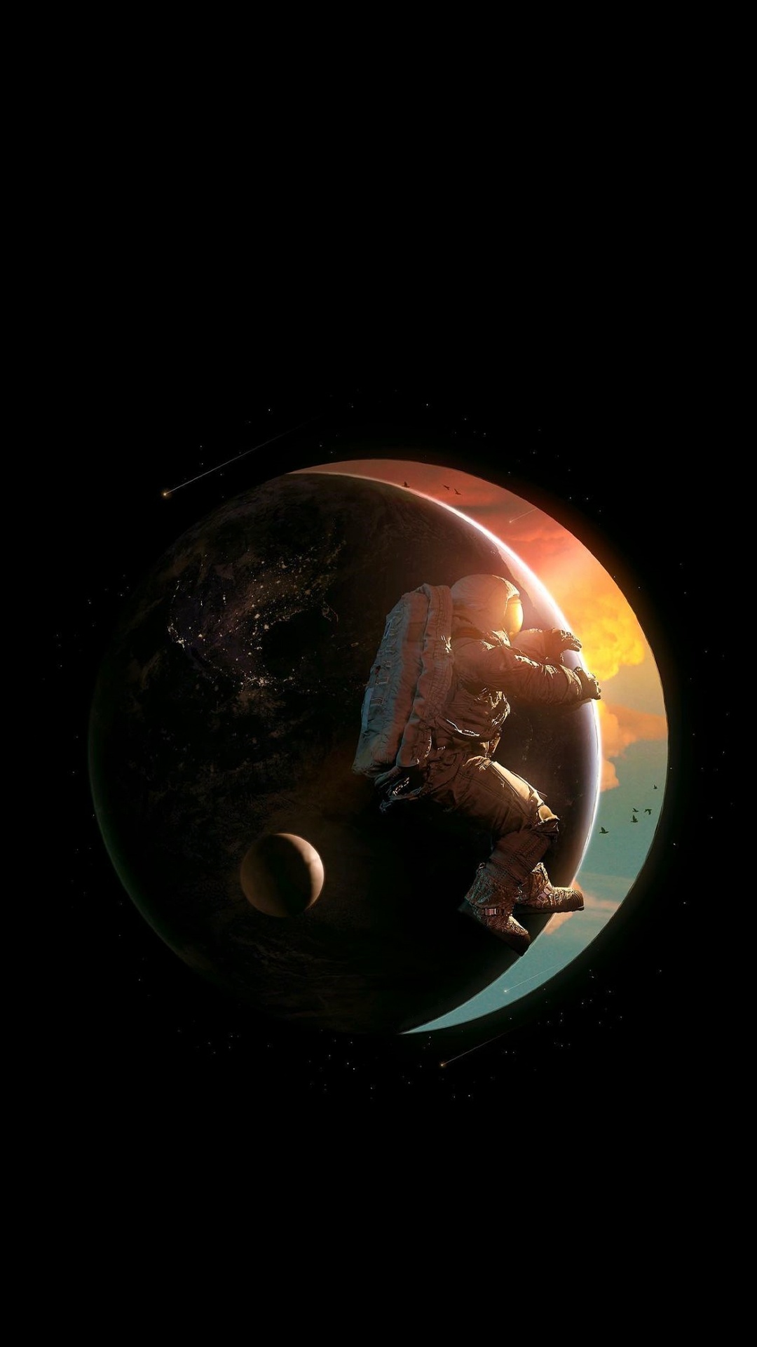 Tierra, el Espacio Exterior, Luna, Planeta. Wallpaper in 1080x1920 Resolution