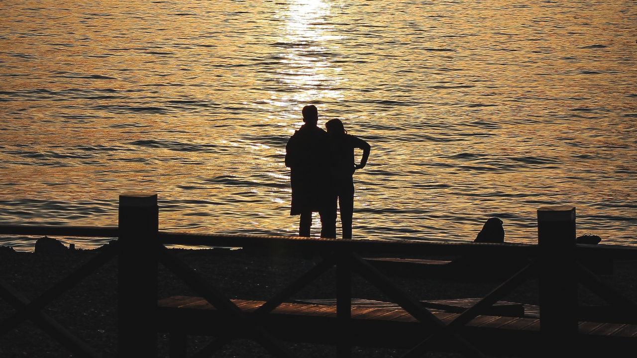 Sonnenuntergang, Silhouette, Horizont, Meer, Ozean. Wallpaper in 1280x720 Resolution