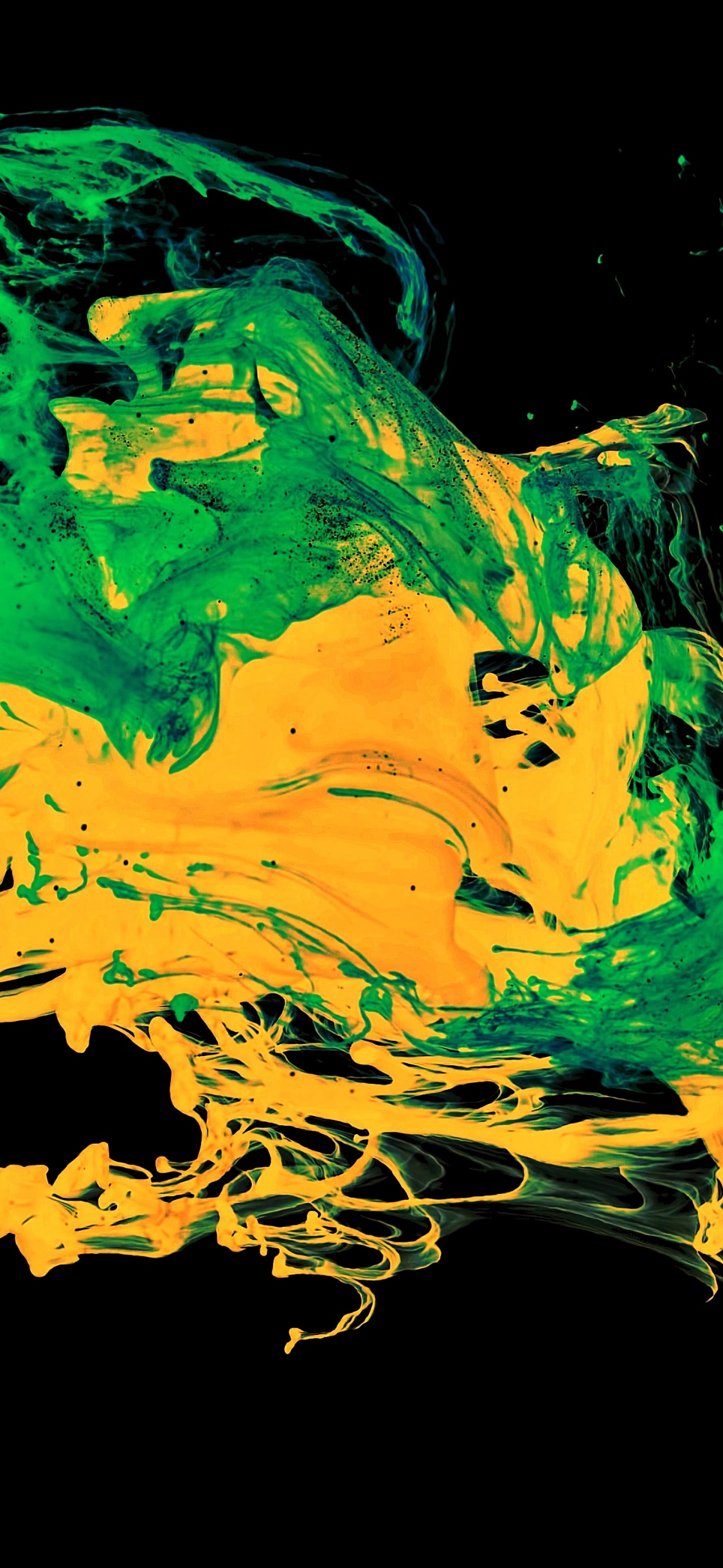 OLED, Äpfeln, Mitternachtsgrün, Gelb, Farbigkeit. Wallpaper in 1125x2436 Resolution