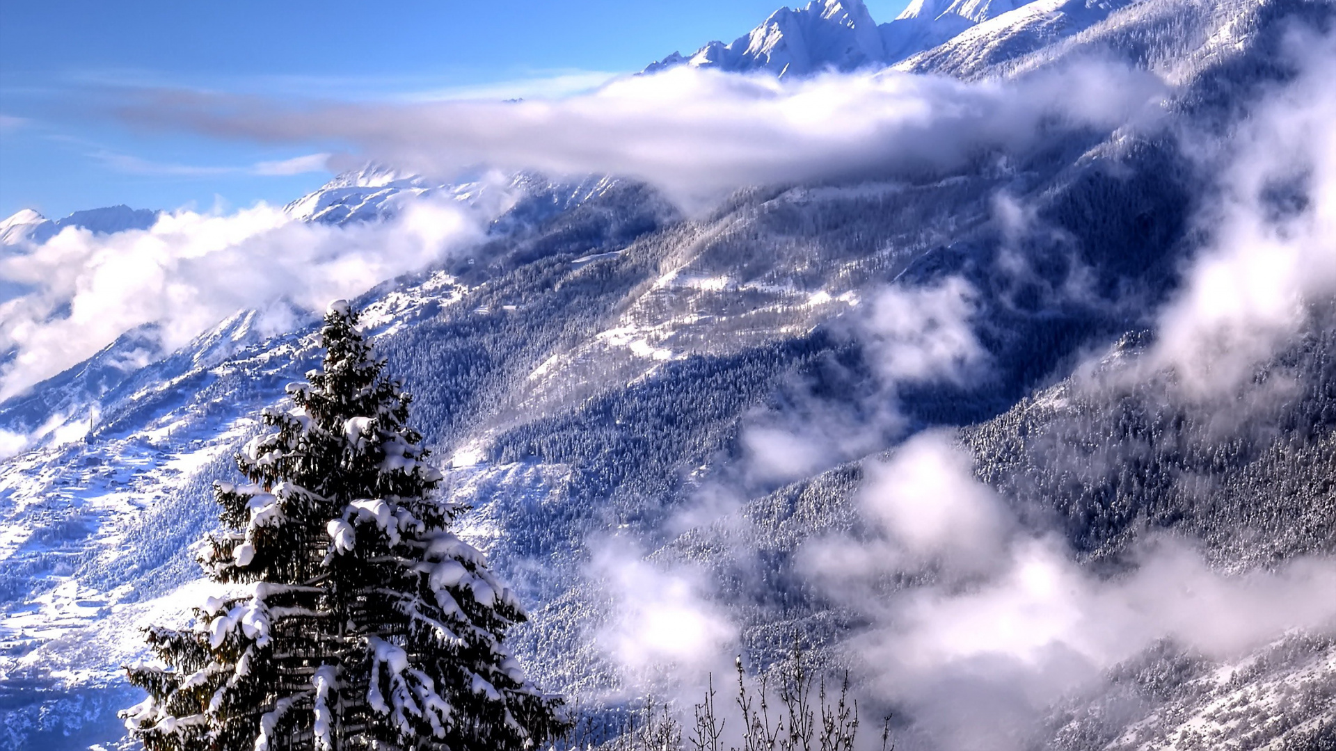 Snow Covered Mountain During Daytime. Wallpaper in 1920x1080 Resolution