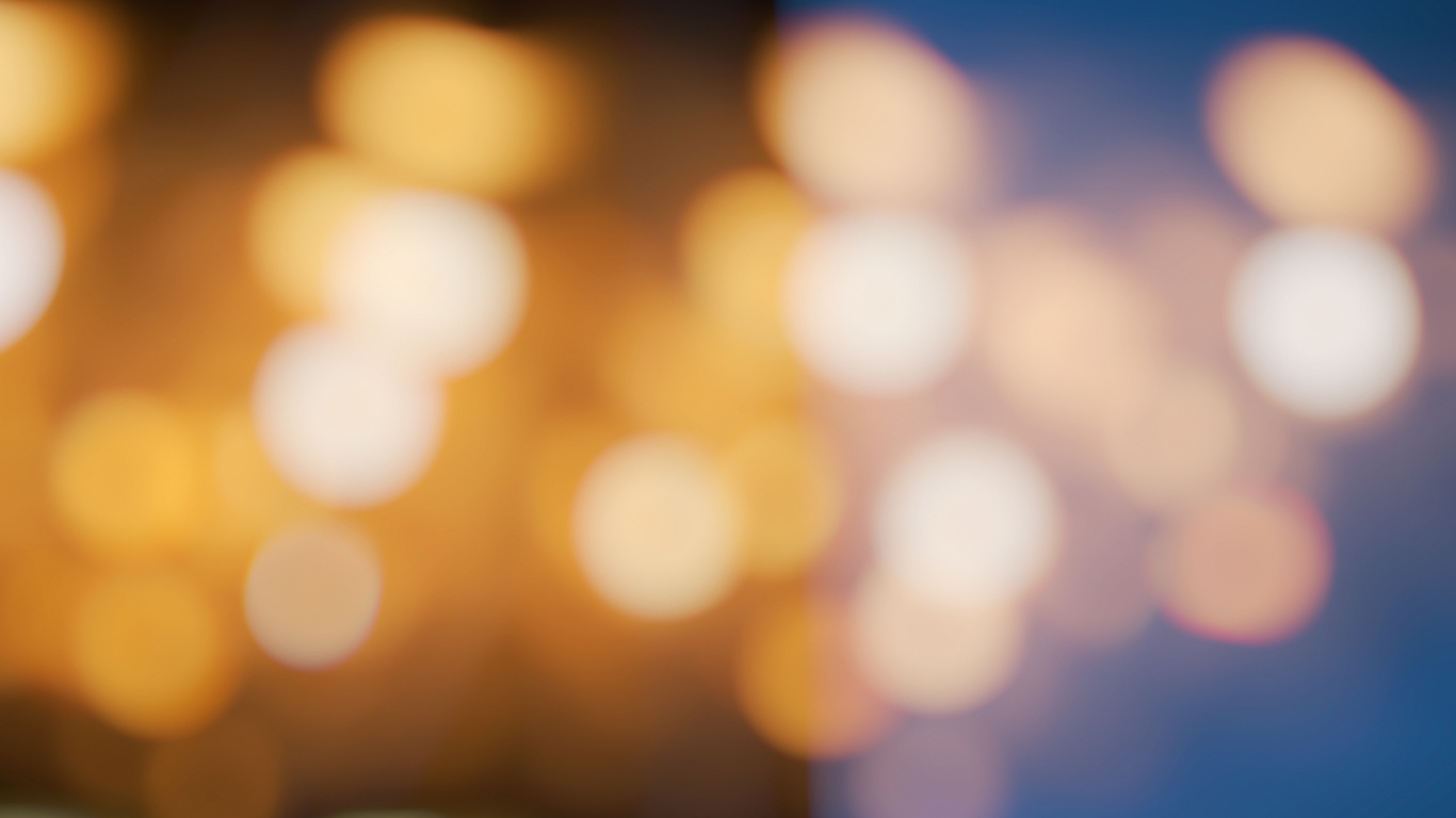 Lumières Bokeh Jaunes et Bleues. Wallpaper in 1366x768 Resolution
