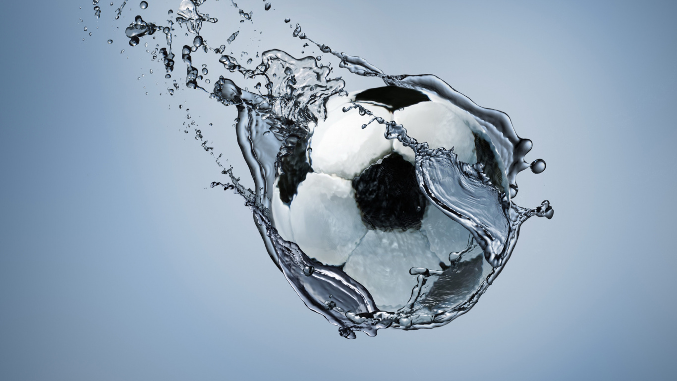 Ballon de Foot Blanc et Noir. Wallpaper in 1366x768 Resolution