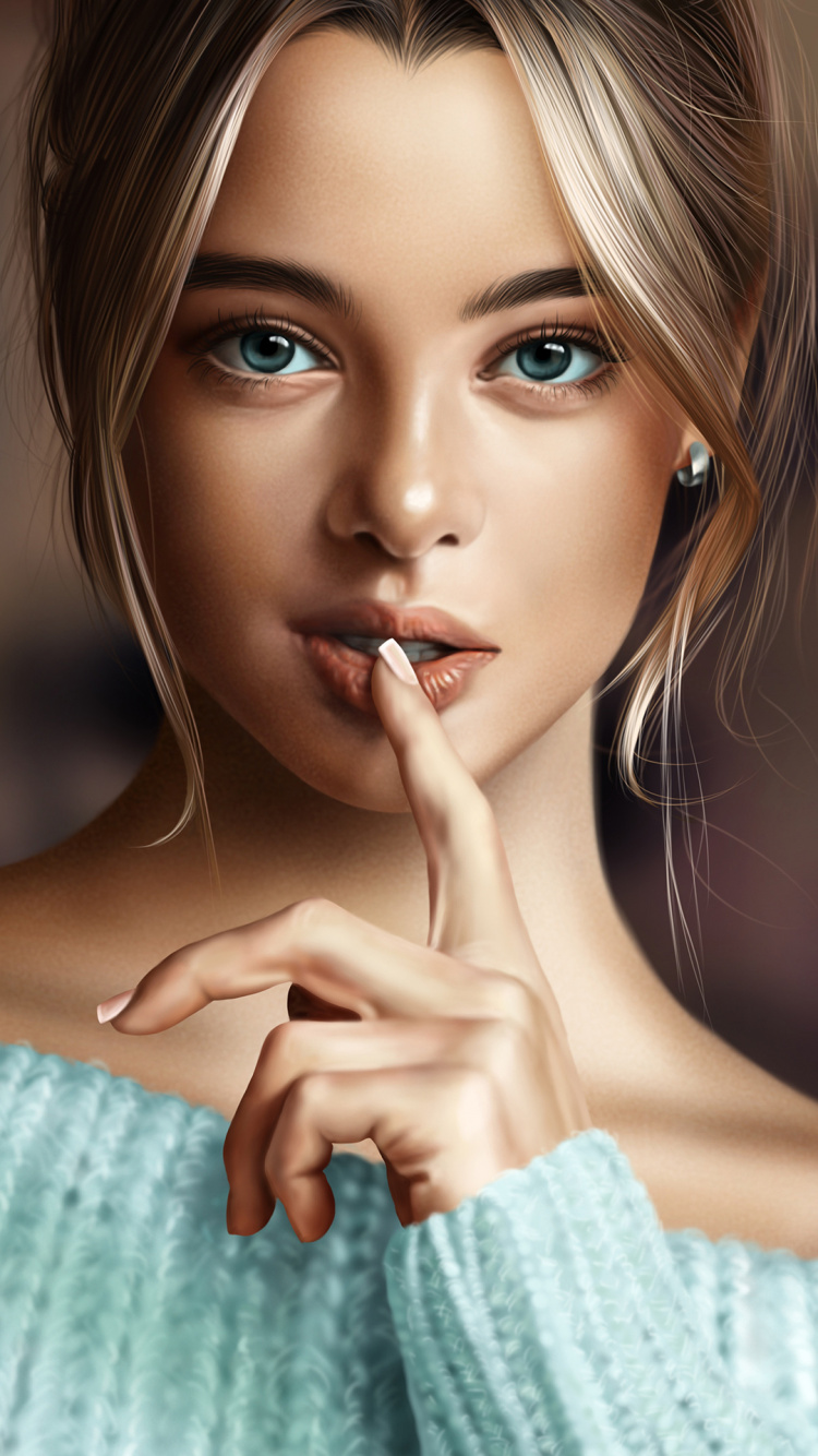 Art, Portrait, Nez, Joue, Peau. Wallpaper in 750x1334 Resolution