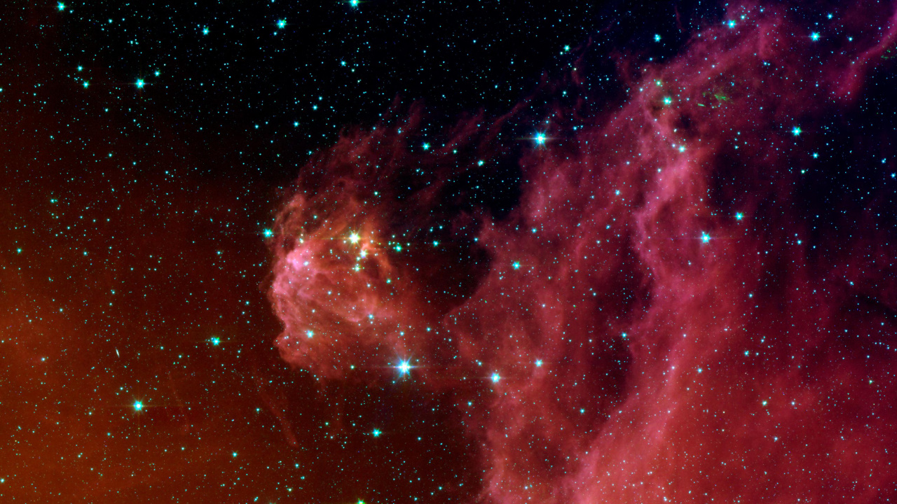 Rote Und Schwarze Galaxie Mit Sternen. Wallpaper in 1280x720 Resolution