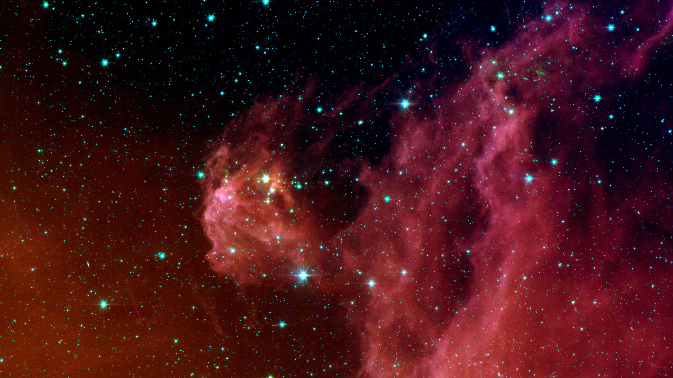 Rote Und Schwarze Galaxie Mit Sternen. Wallpaper in 1366x768 Resolution