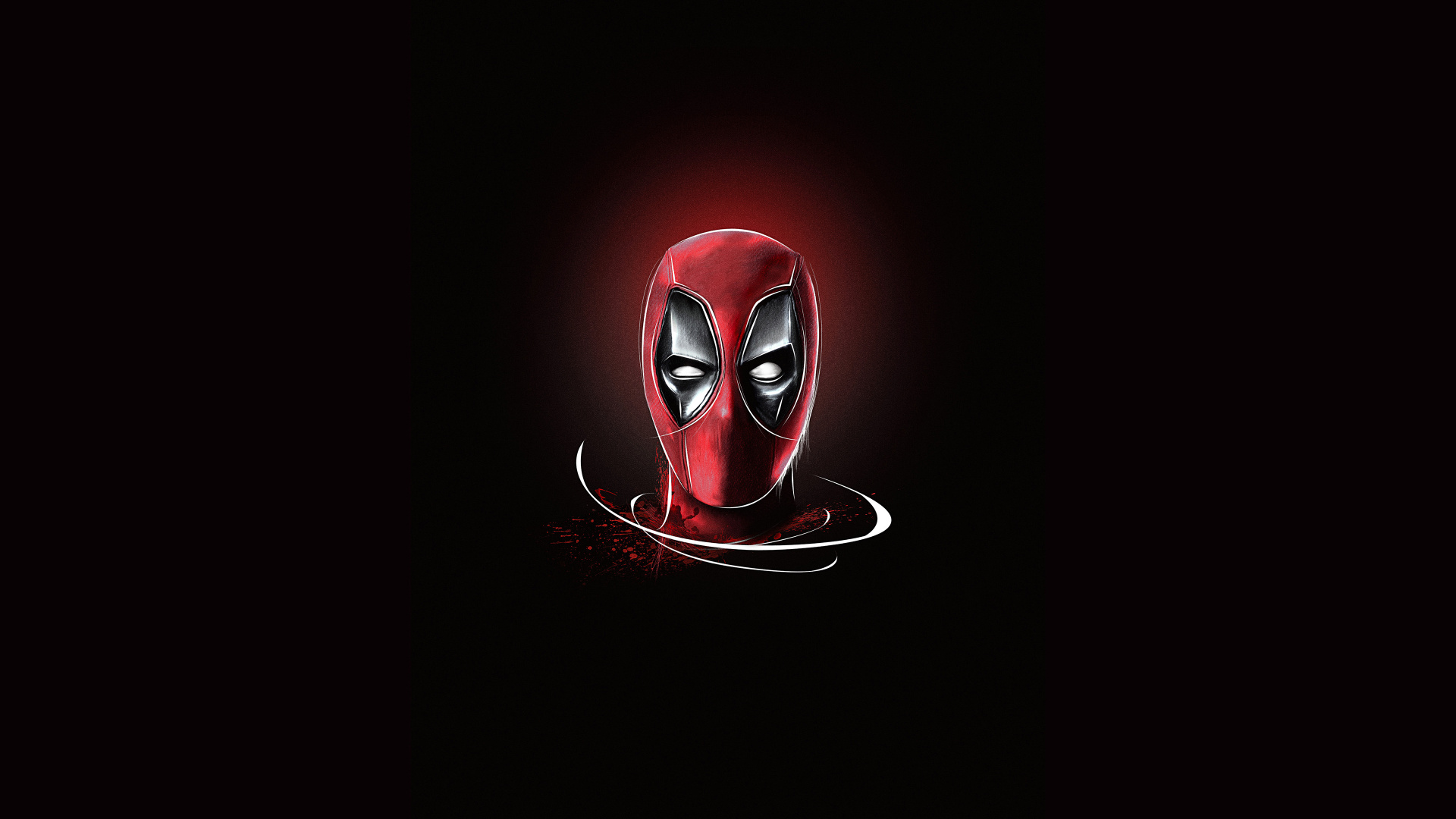 Red and Black Mask Illustration. Wallpaper in 1920x1080 Resolution