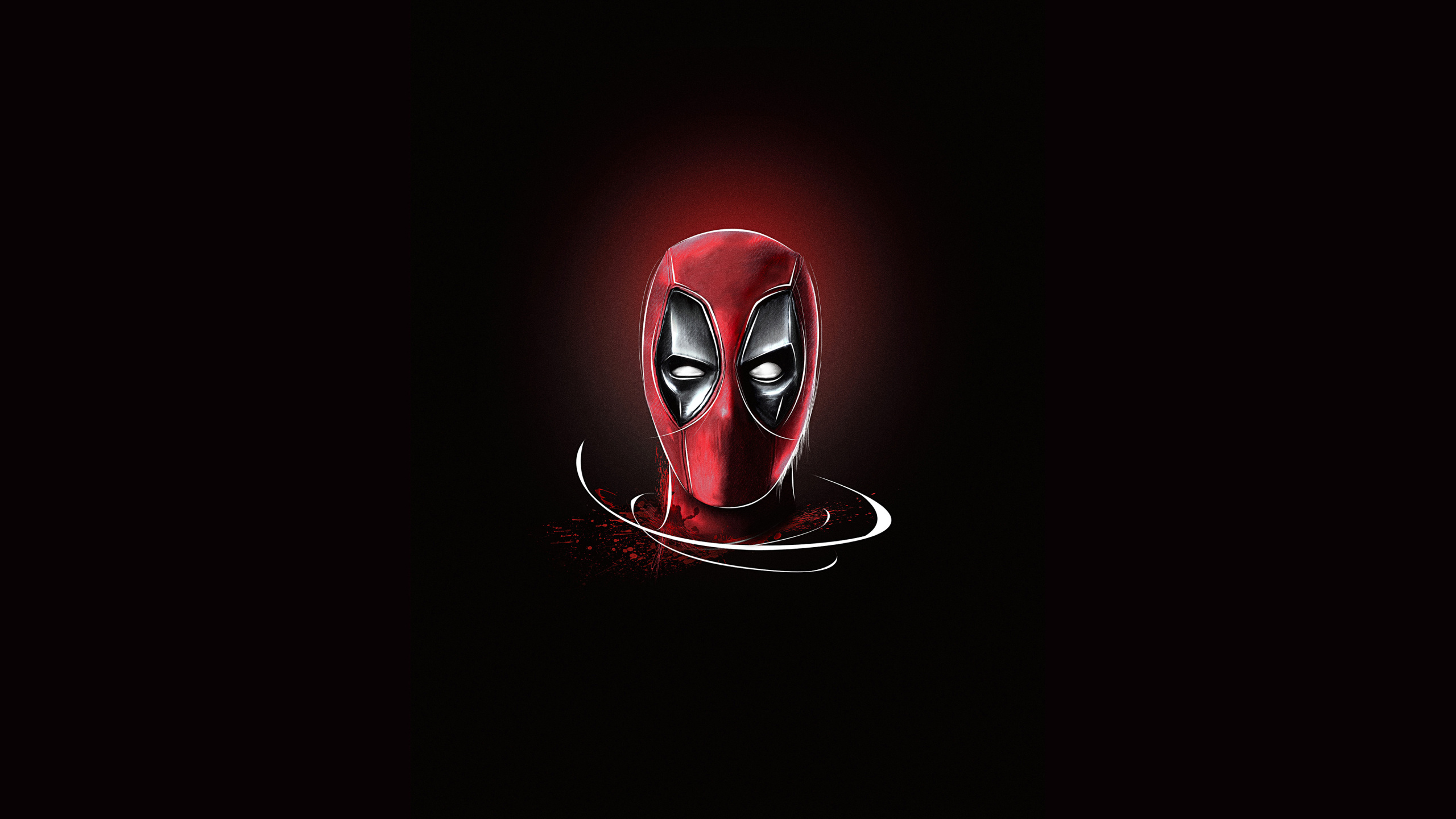 Red and Black Mask Illustration. Wallpaper in 2560x1440 Resolution