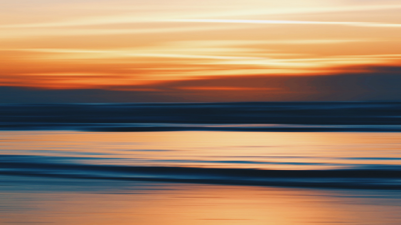 Puesta, Afterglow, Mar, Naturaleza, Agua. Wallpaper in 1366x768 Resolution