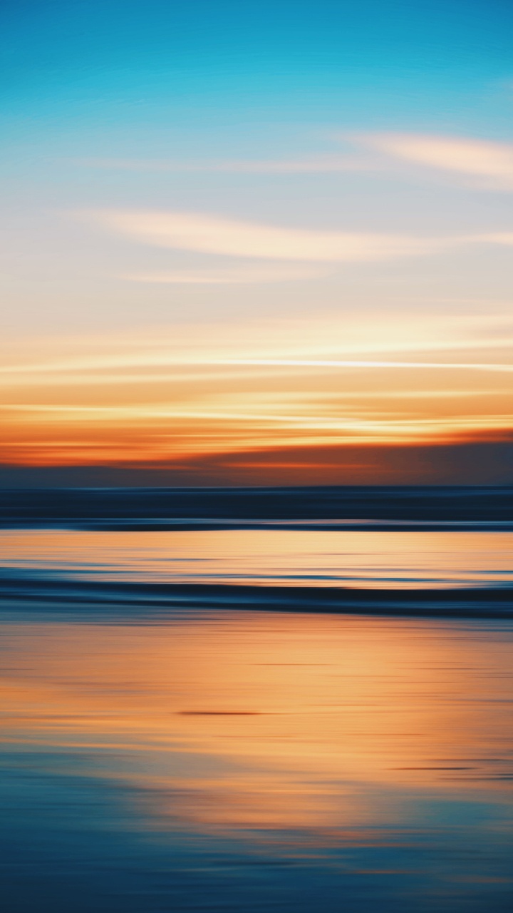 日落, 地平线, 余辉, 大海, 性质 壁纸 720x1280 允许