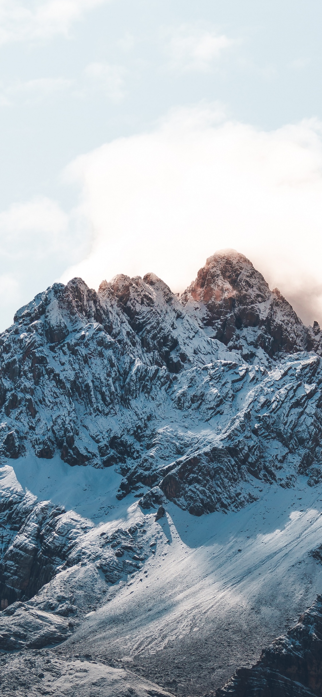 Mountain, Mountain Range, Mountainous Landforms, Ridge, Glacial Landform. Wallpaper in 1125x2436 Resolution