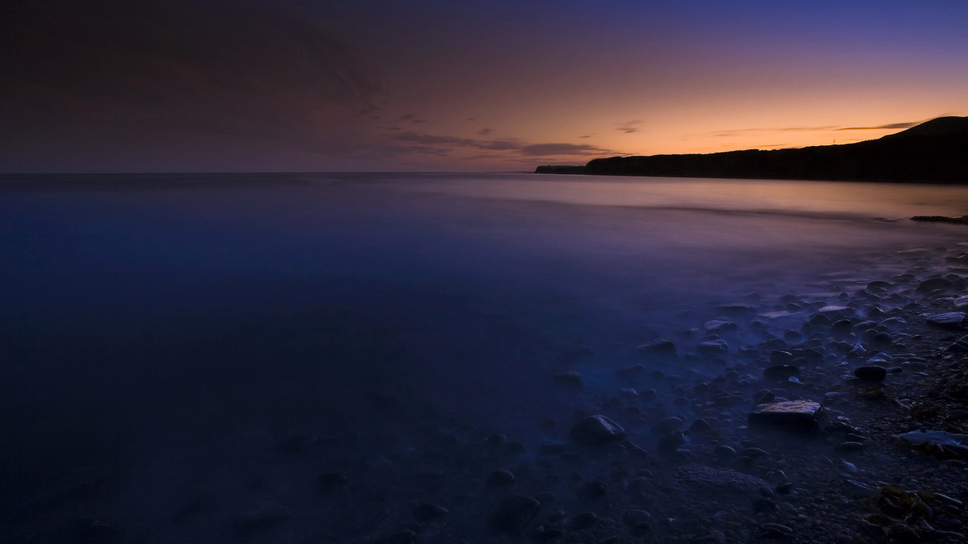 日落, 人体内的水, 地平线, 大海, 海洋 壁纸 1366x768 允许