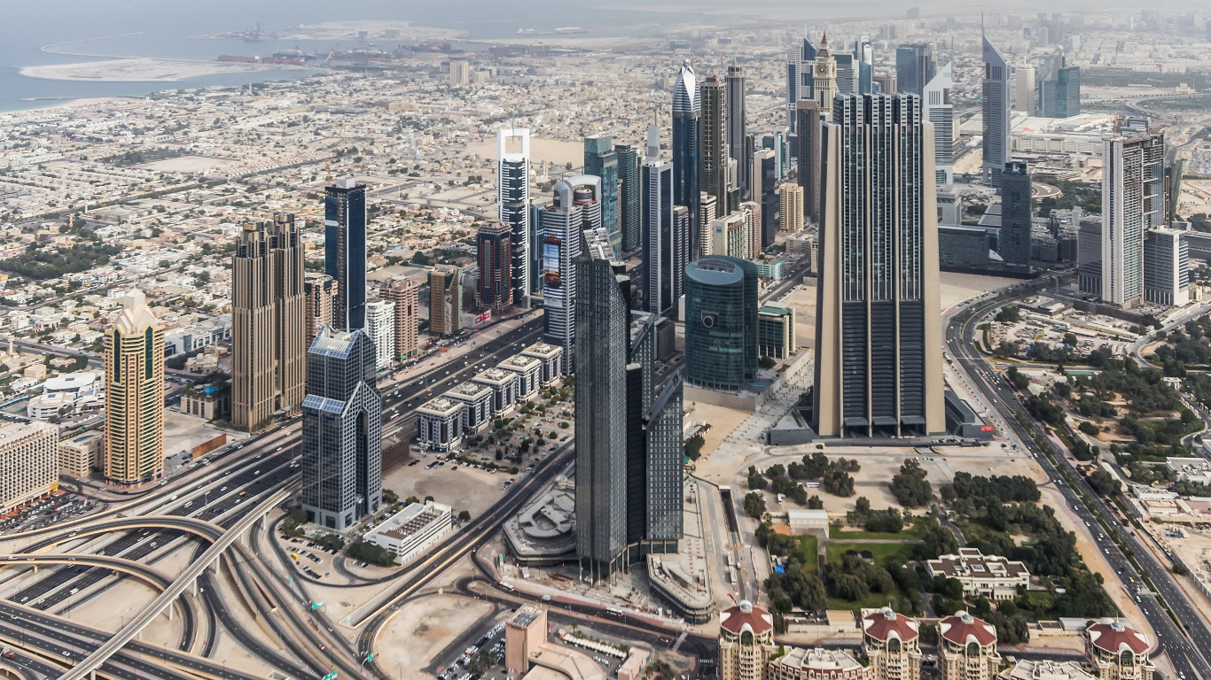 Aerial View of City Buildings During Daytime. Wallpaper in 1366x768 Resolution