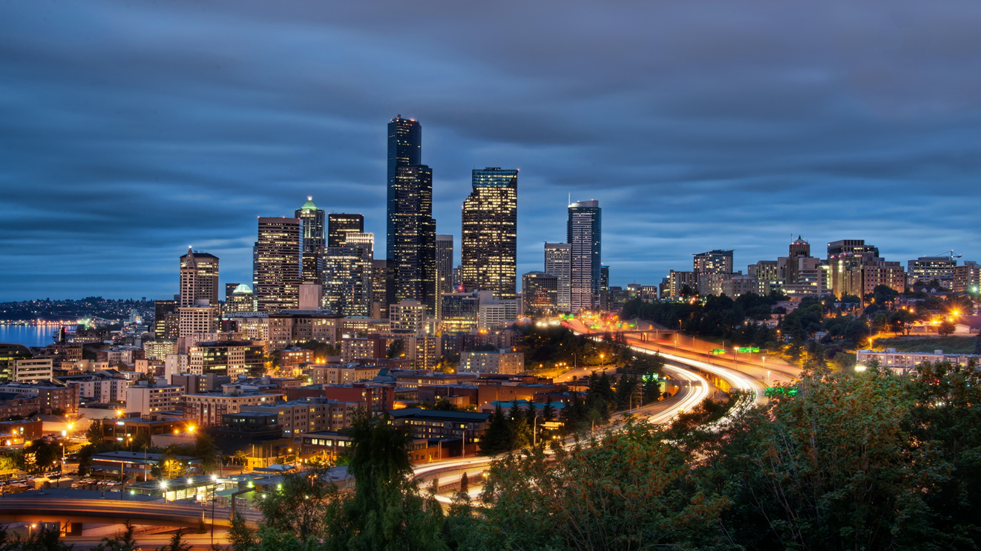City Lights During Night Time. Wallpaper in 1920x1080 Resolution