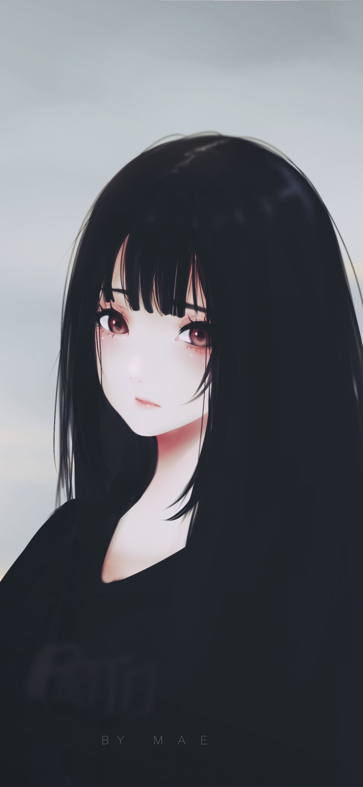 Woman in Black Long Sleeve Shirt. Wallpaper in 1242x2688 Resolution