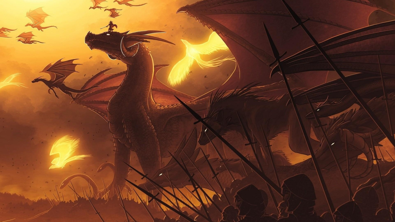 Silhouette de Dragon Sur Une Branche D'arbre. Wallpaper in 1280x720 Resolution