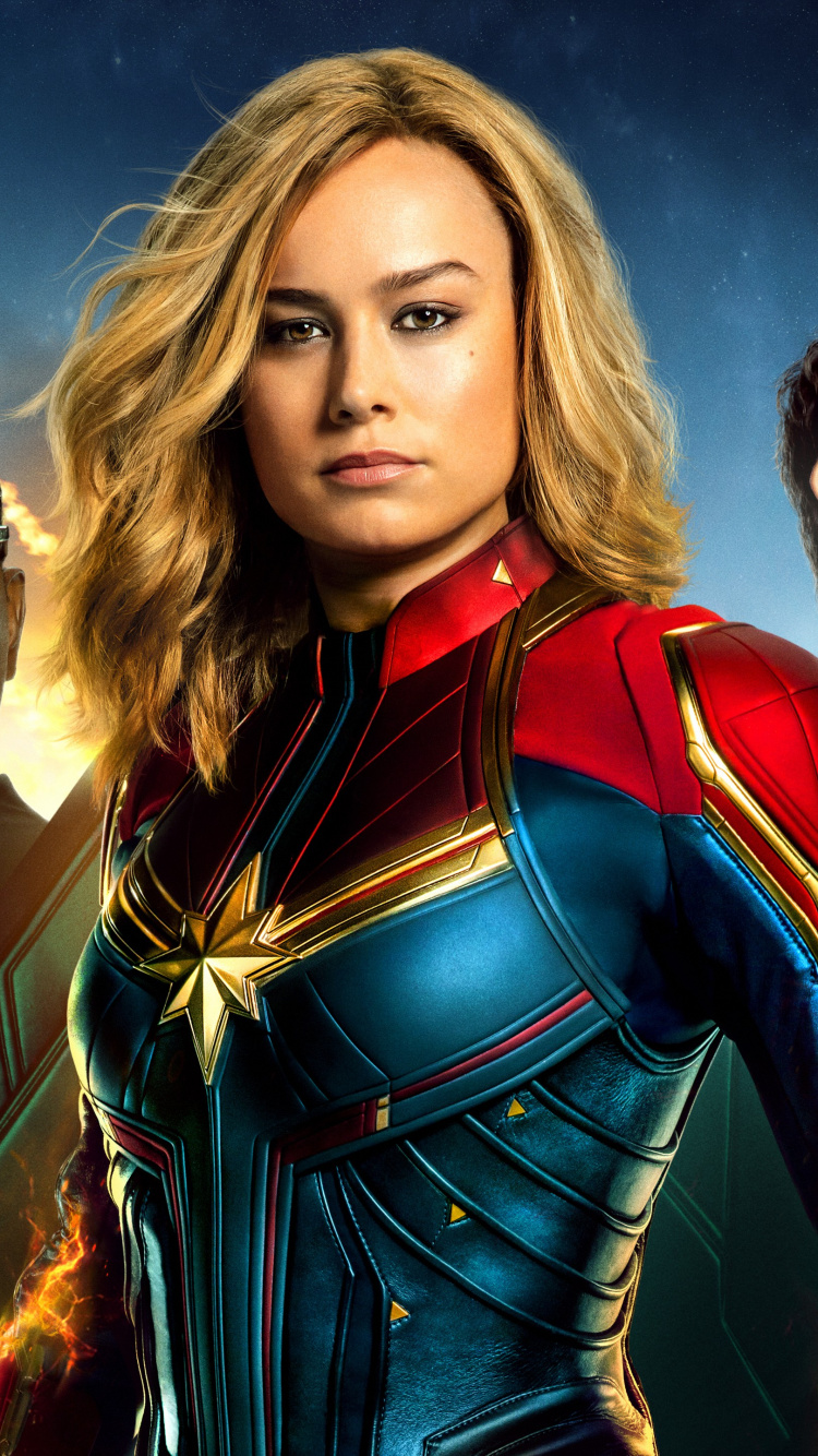 Captain Marvel, Brie Larson, Carol Danvers, Capitaine Merveille 2, Korath le Poursuivant. Wallpaper in 750x1334 Resolution