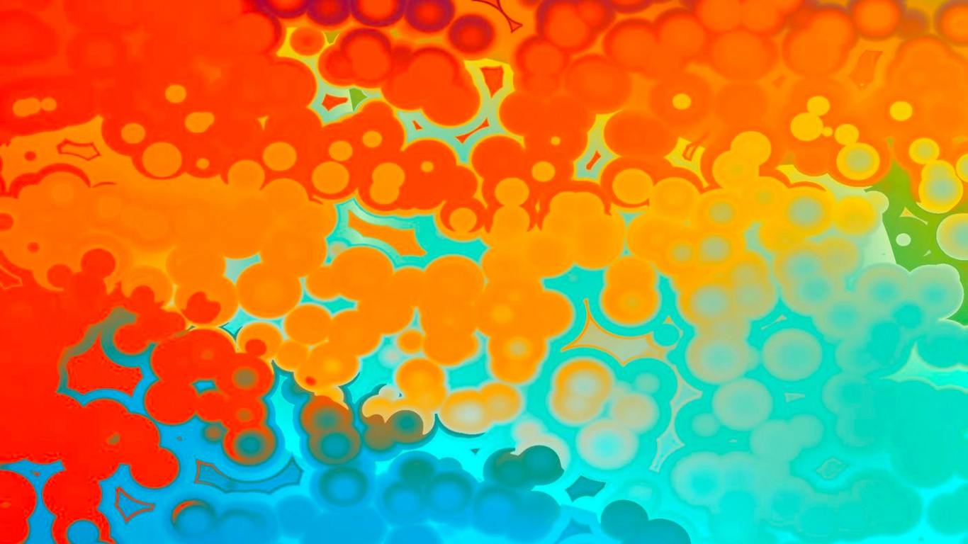 Apples, Ios 15, Liquid, Water, Azure. Wallpaper in 1366x768 Resolution