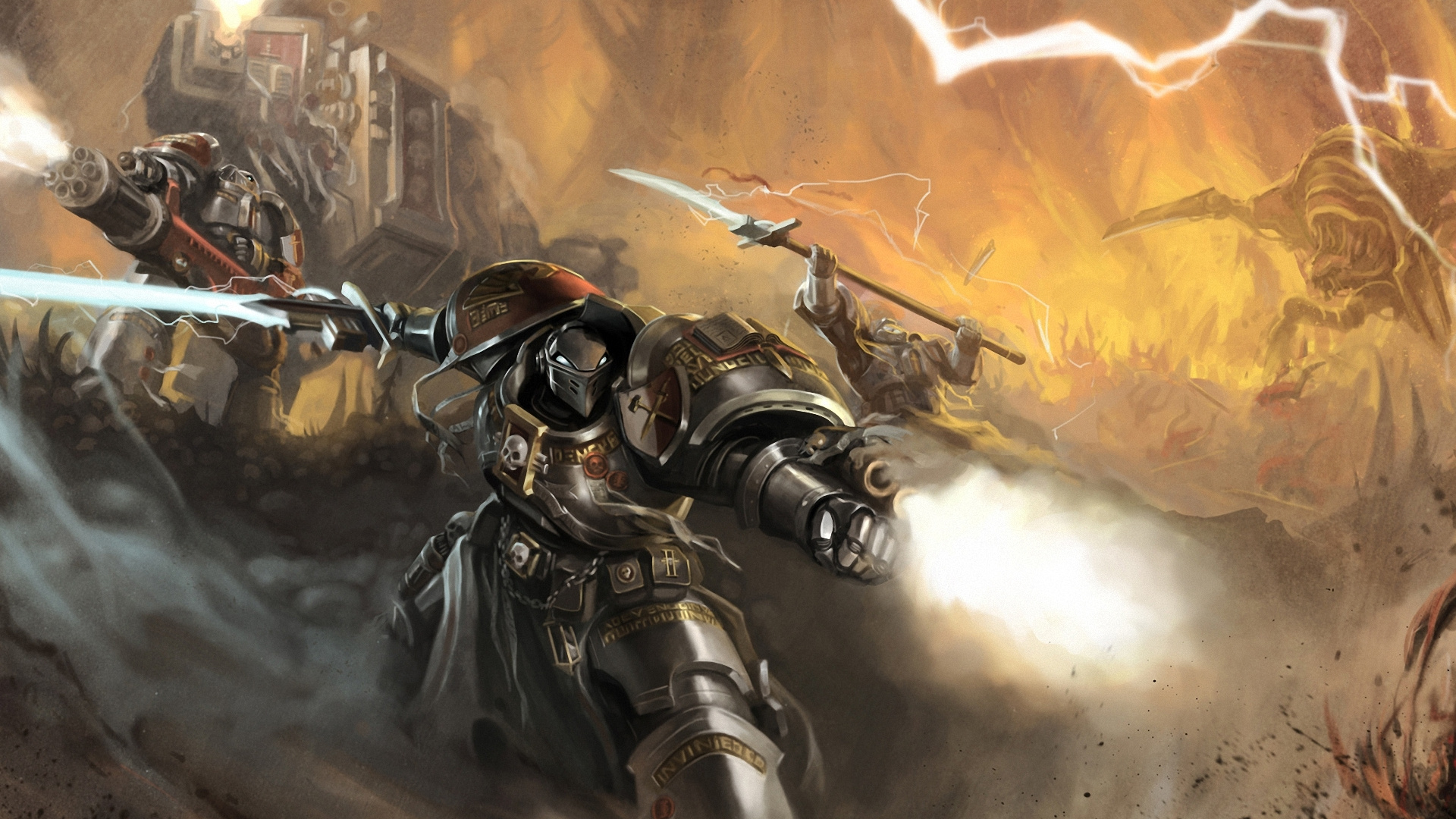 pc Game, Battle, Robot, Military Organization, Space Marines. Wallpaper in 1920x1080 Resolution