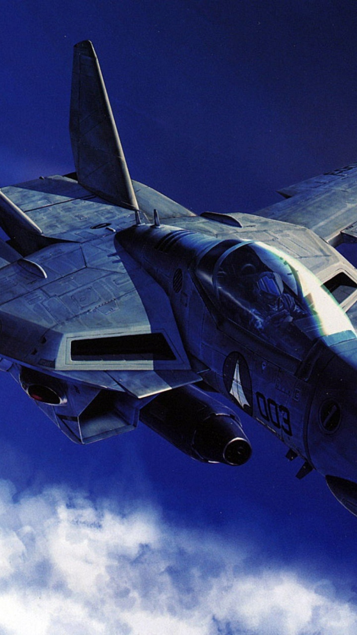 Grauer Kampfjet, Der Tagsüber in Den Himmel Fliegt. Wallpaper in 720x1280 Resolution