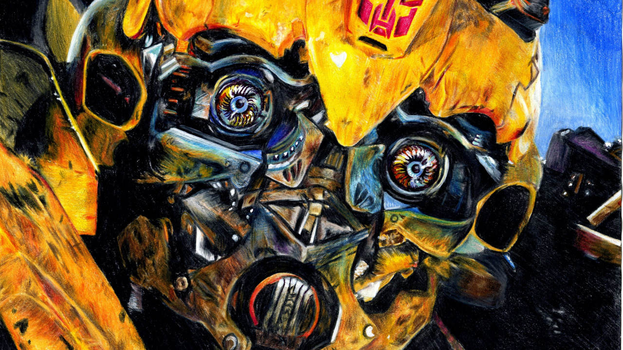 Robot, Bumblebee, Arte, Arte Digital, Obra de Arte. Wallpaper in 1280x720 Resolution