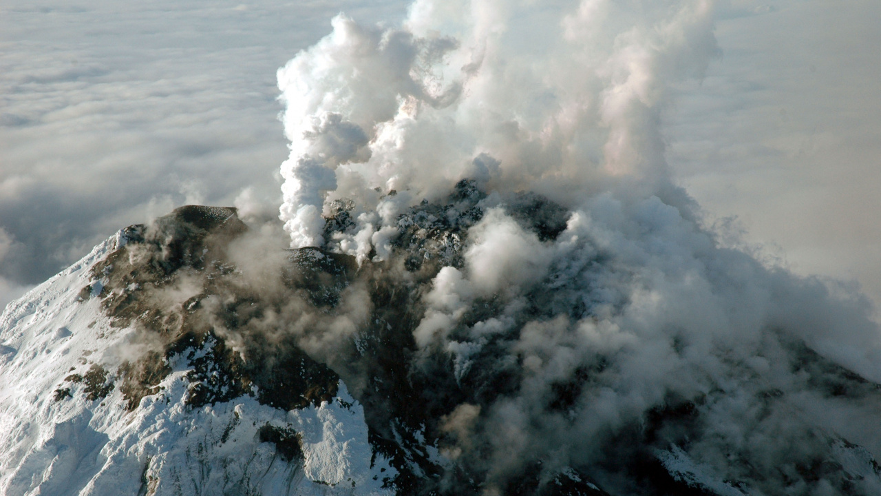 类型的火山爆发, 熔岩, 熔岩圆顶, 火山的地貌, 烟雾 壁纸 1280x720 允许