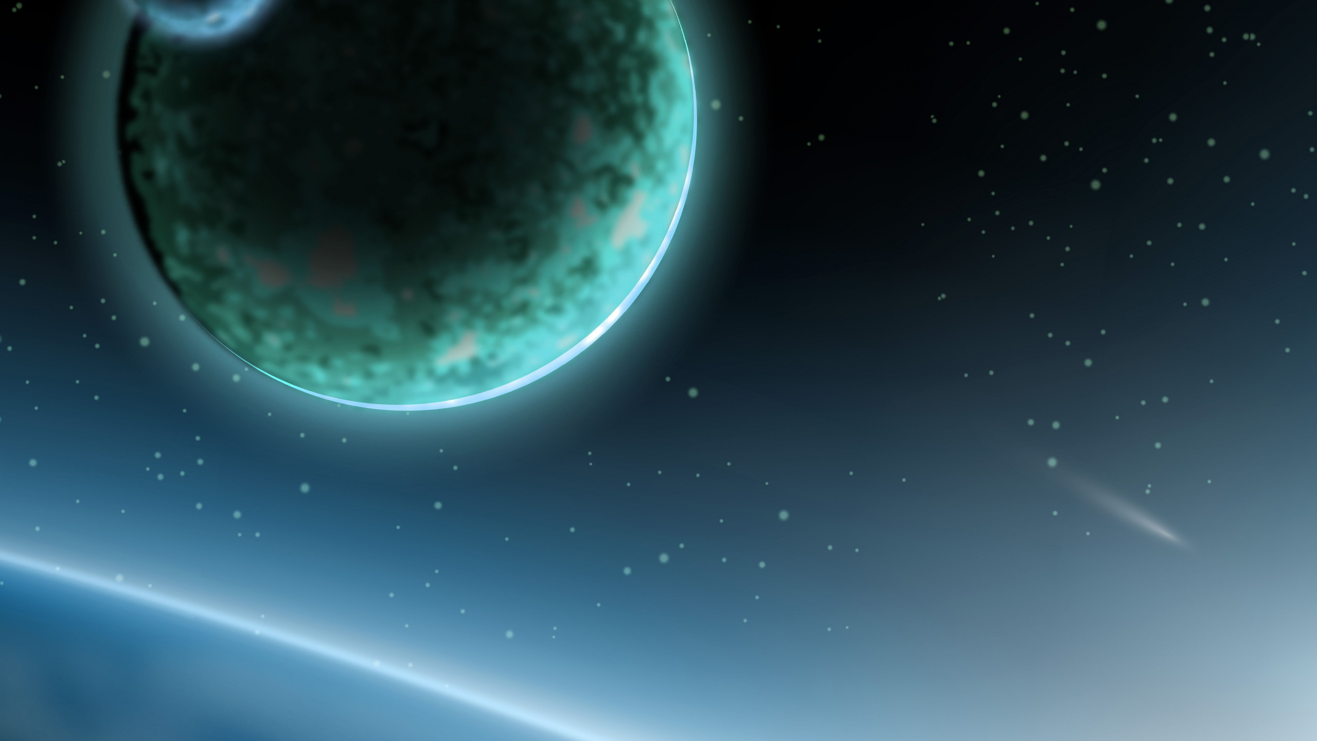 Blue and White Planet in The Sky. Wallpaper in 2560x1440 Resolution