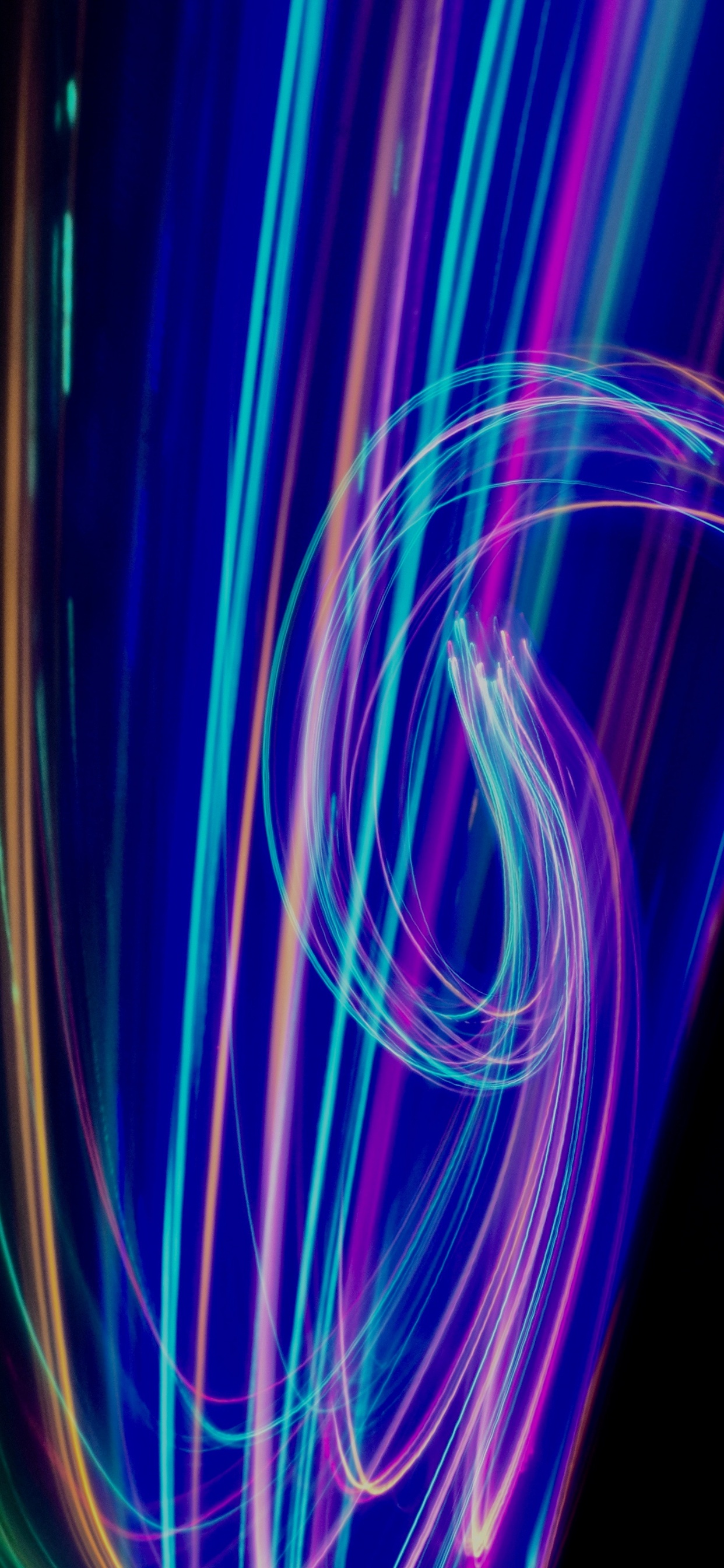 光, 霓虹灯, 电蓝色的, 图形设计 壁纸 1242x2688 允许