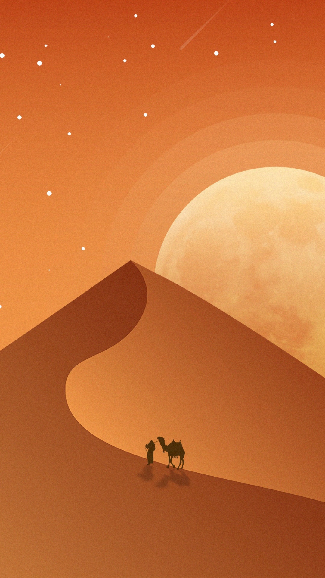 Silhouette Von 2 Personen, Die Bei Vollmond Auf Einer Bank Sitzen. Wallpaper in 1080x1920 Resolution