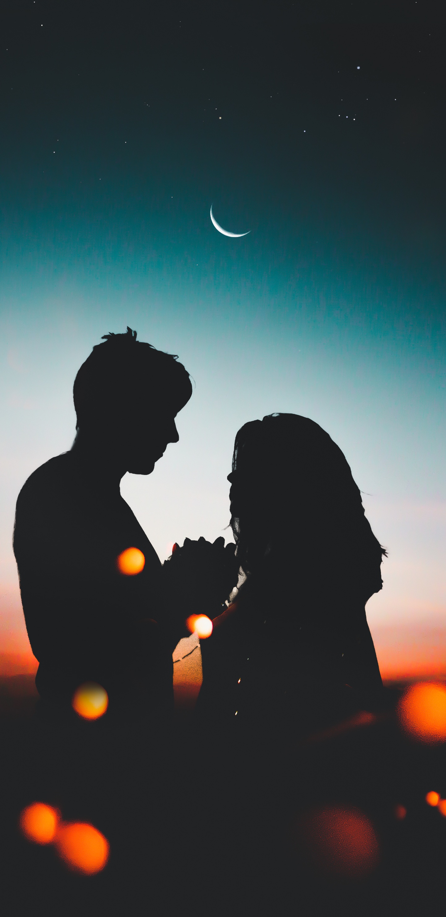 Romance, Love, Night, Night Sky, Highlight. Wallpaper in 1440x2960 Resolution