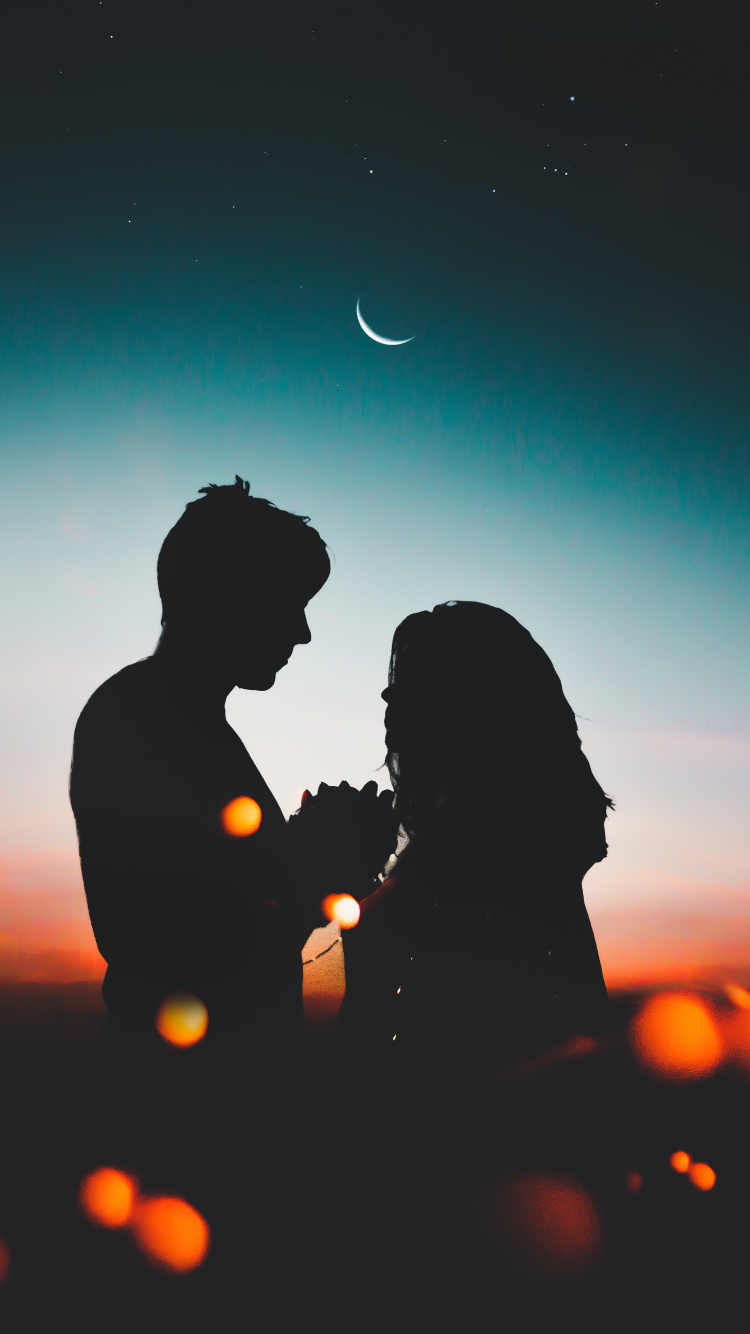 Romance, Love, Night, Night Sky, Highlight. Wallpaper in 750x1334 Resolution