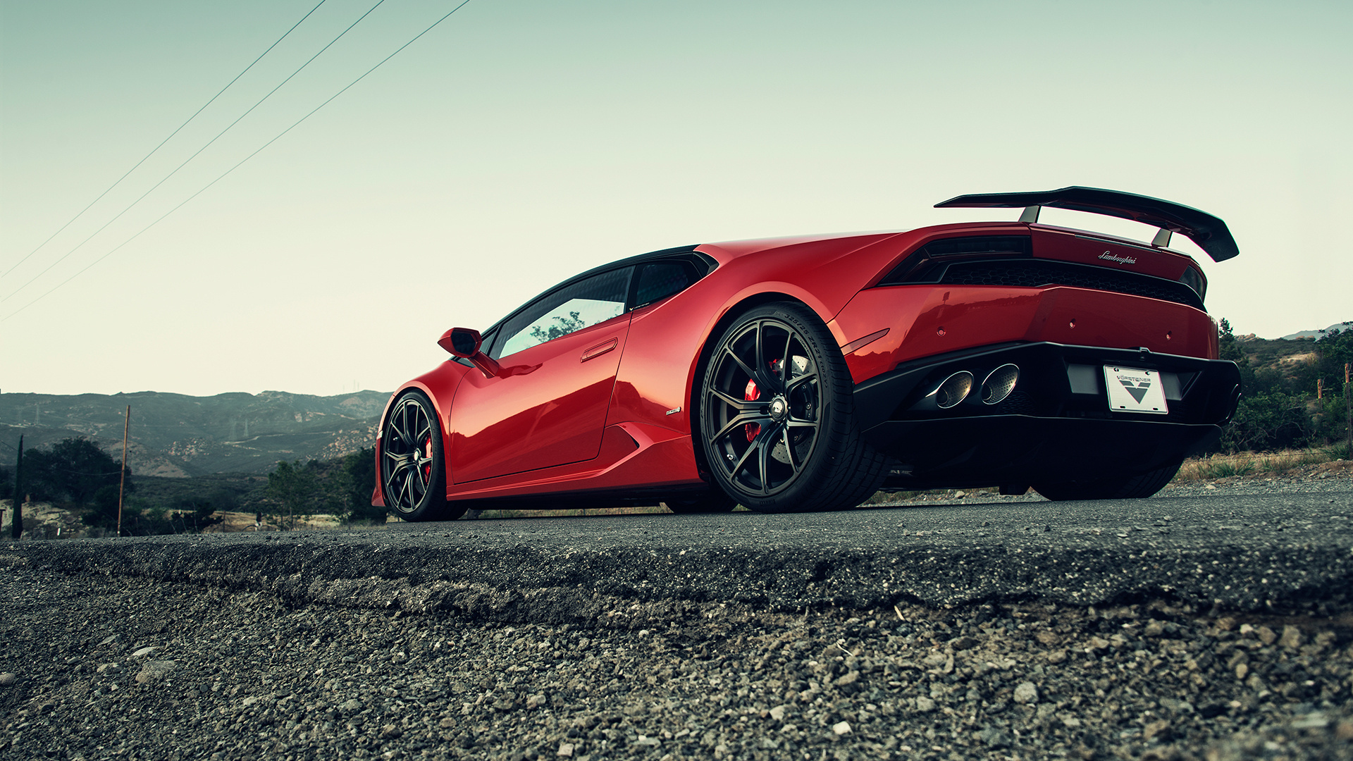 Roter Ferrari 458 Italia Auf Grauer Betonstraße. Wallpaper in 1920x1080 Resolution