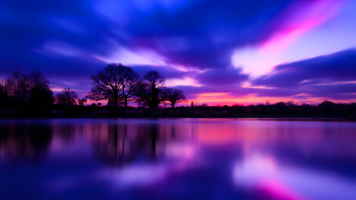 Blue, Eau, Les Ressources en Eau, Atmosphère, Afterglow. Wallpaper in 1366x768 Resolution