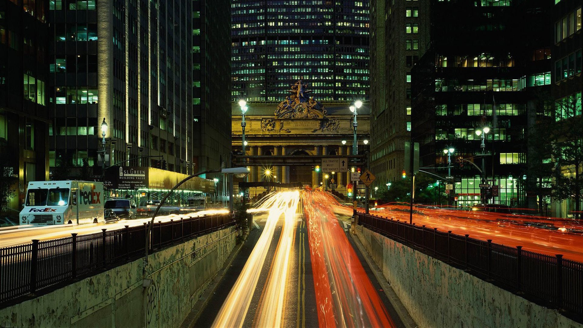 Photographie en Accéléré de Voitures Sur la Route Pendant la Nuit. Wallpaper in 1920x1080 Resolution