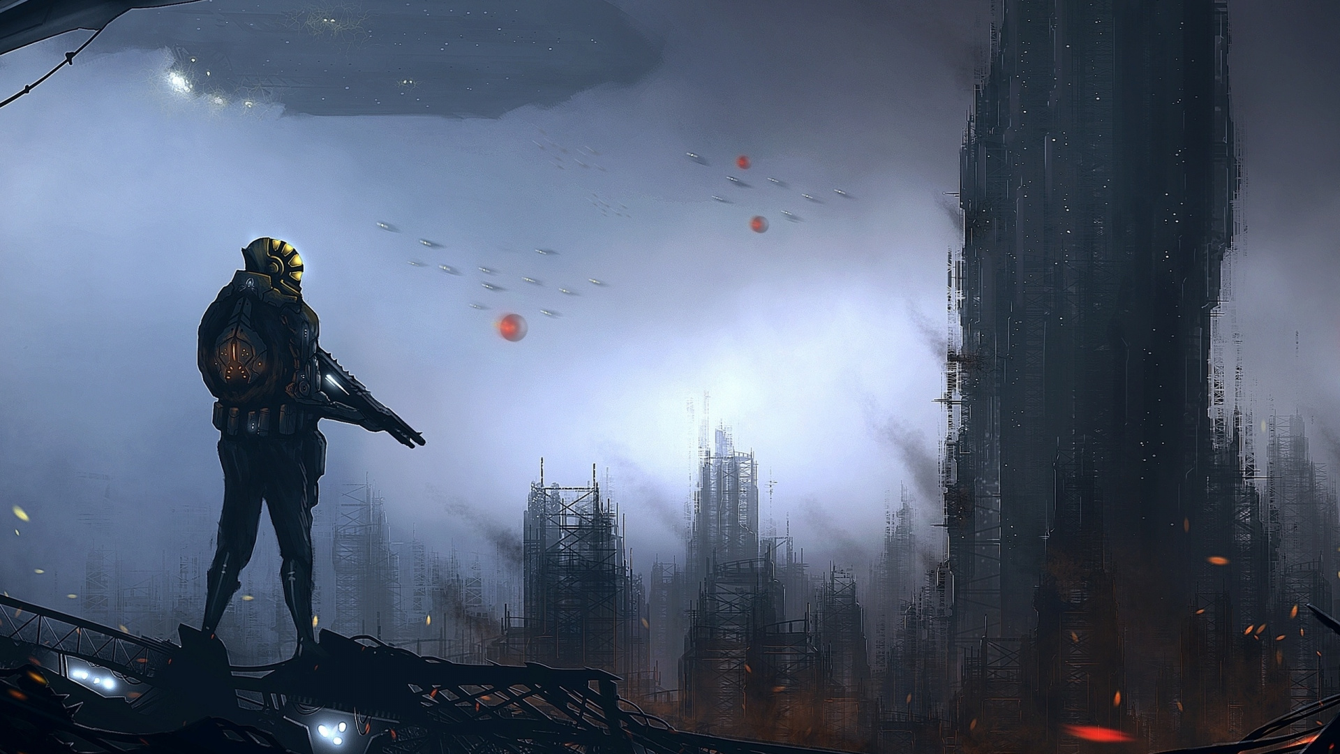 Smoke, Sky, Visual Effects, Cloud, Apocalypse. Wallpaper in 1920x1080 Resolution