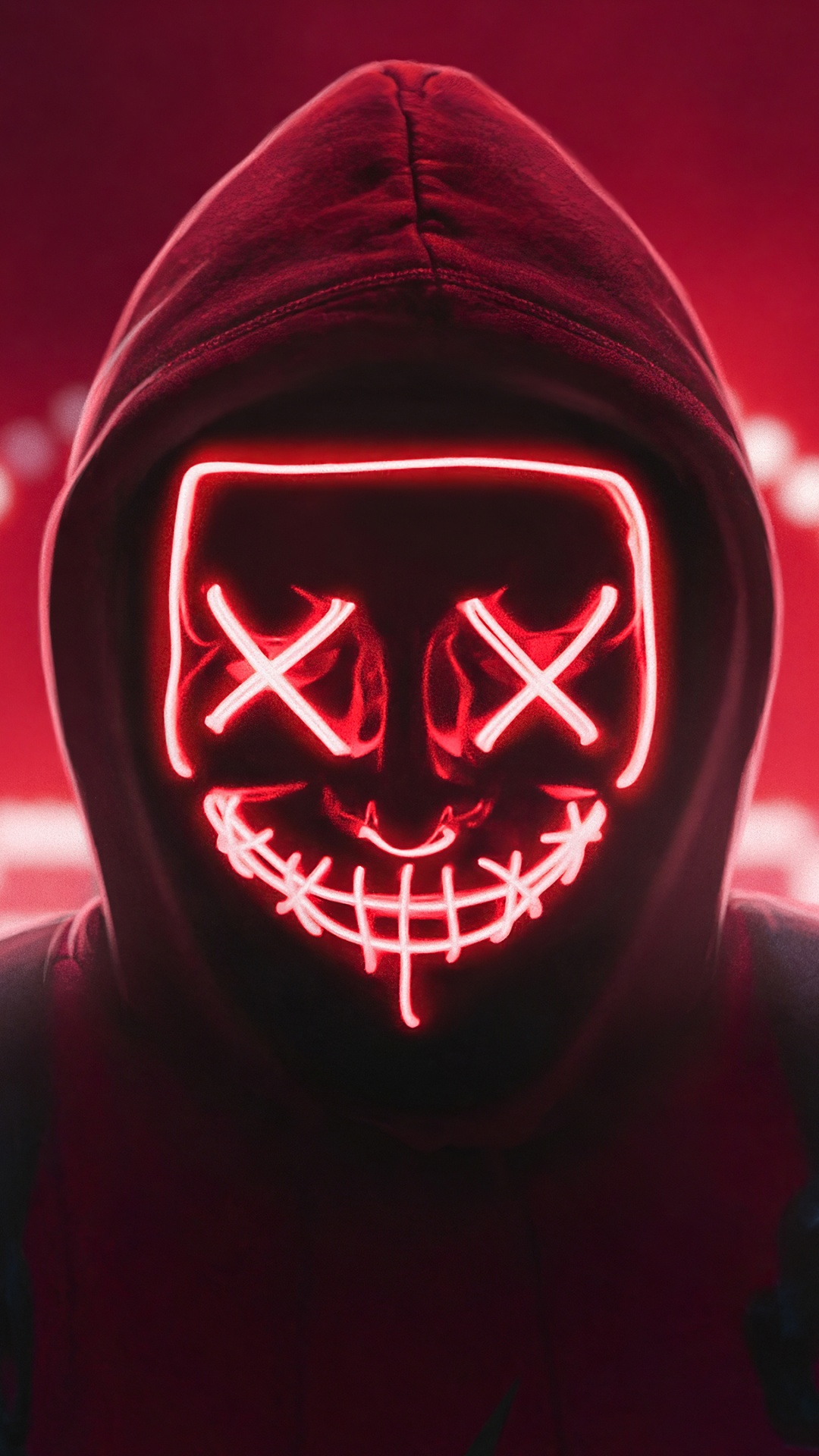 Person im Schwarz-roten Hoodie. Wallpaper in 1080x1920 Resolution