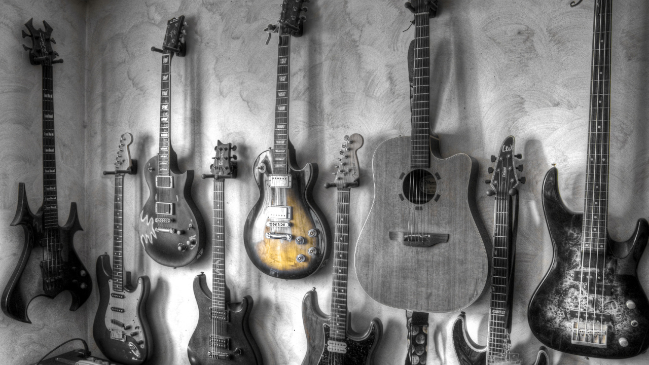 Gitarre, Gezupfte Saiteninstrumente, Bass, Musik, Leinwand. Wallpaper in 1280x720 Resolution
