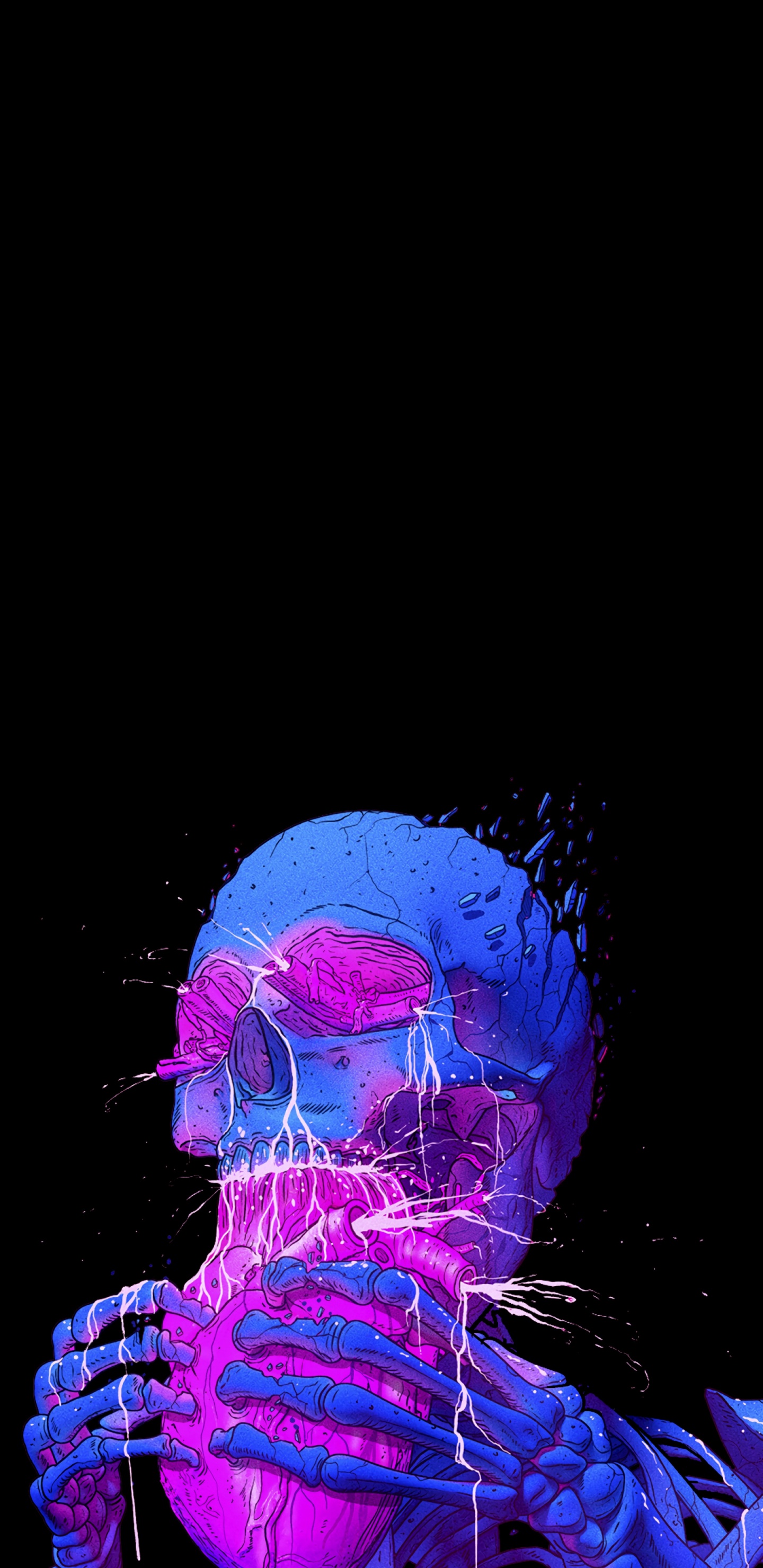 Amolierte Tapeten, Amoled, Super AMOLED, Purpur, Wasser. Wallpaper in 1440x2960 Resolution