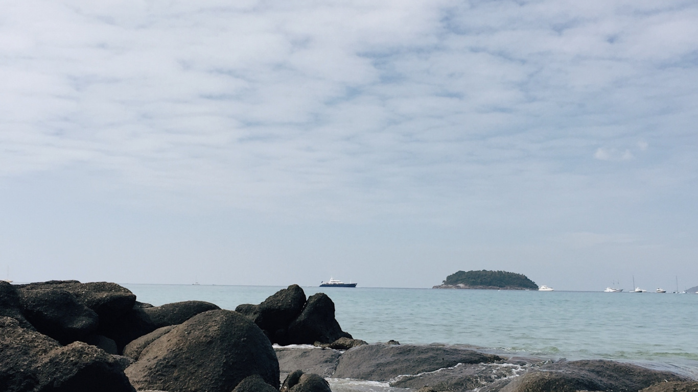 Meer, Rock, Flüssigkeit, Küste, Ozean. Wallpaper in 1366x768 Resolution