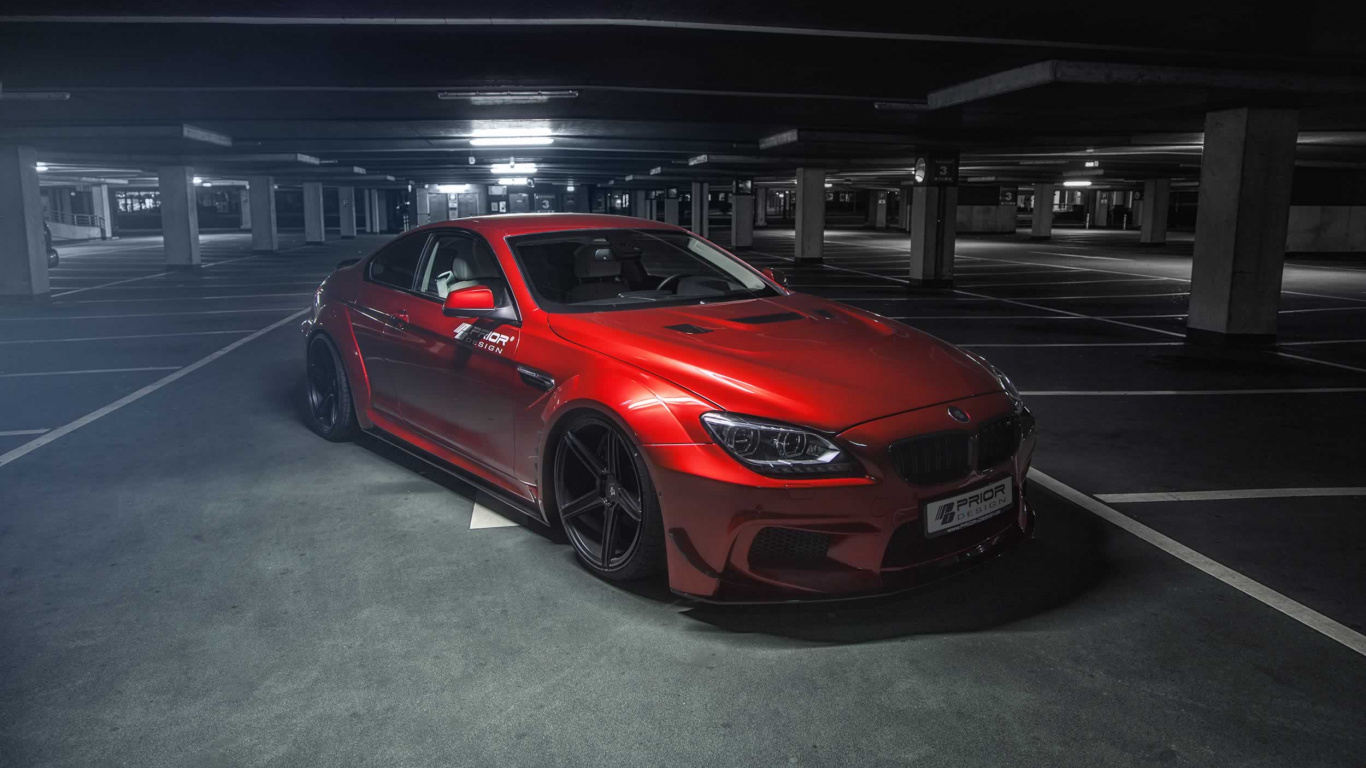 Red Bmw m 3 Coupe Parked on Parking Lot. Wallpaper in 1366x768 Resolution