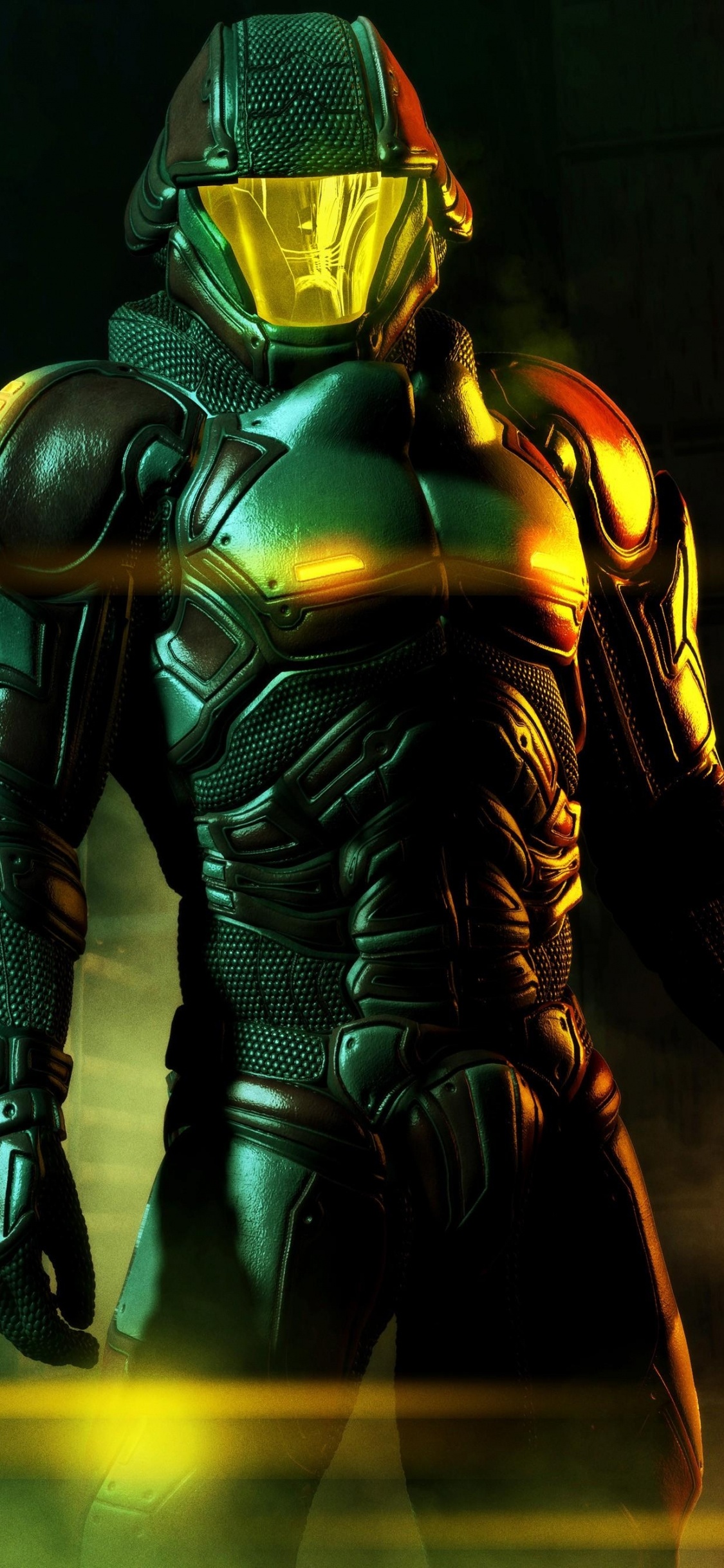 Hombre en Traje Negro y Amarillo. Wallpaper in 1125x2436 Resolution