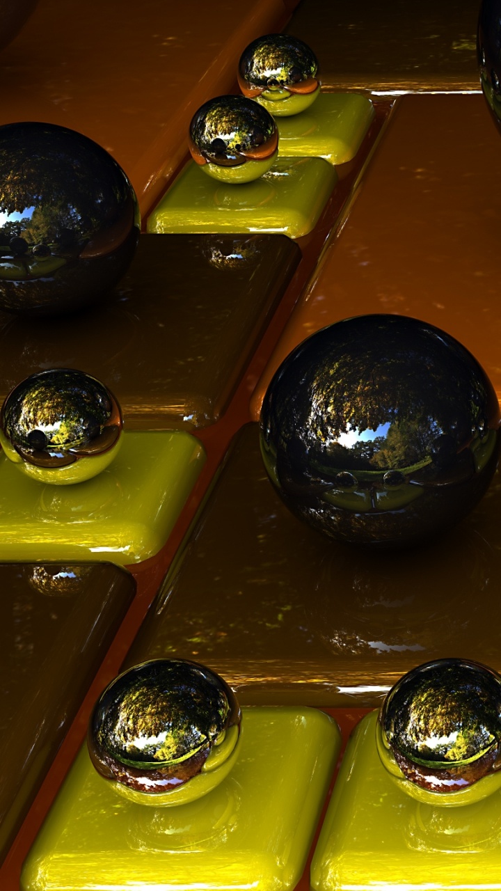 Black and Silver Baubles on Orange Surface. Wallpaper in 720x1280 Resolution